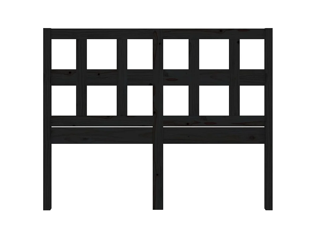 Tête de lit Noir 165,5x4x100 cm Bois massif de pin