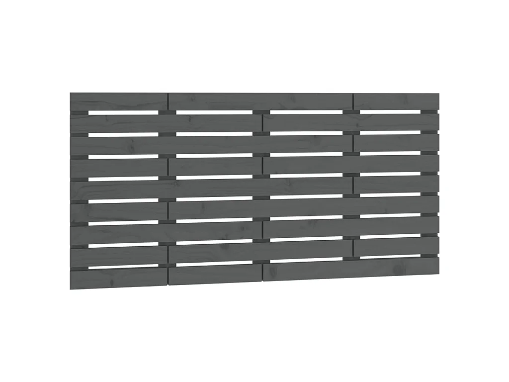 Tête de lit murale Gris 126x3x63 cm Bois massif de pin