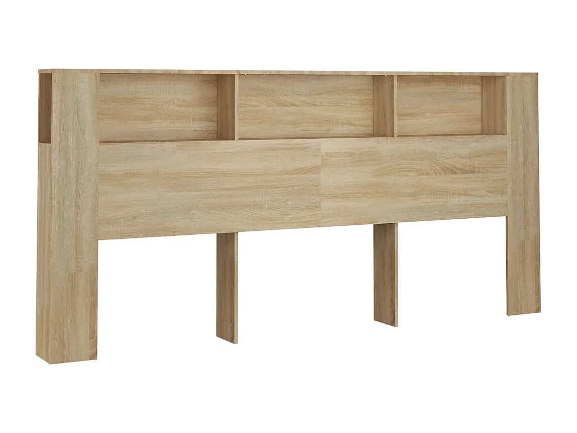 Kopfteil mit Ablagen Sonoma-Eiche 220x18,5x104,5 cm