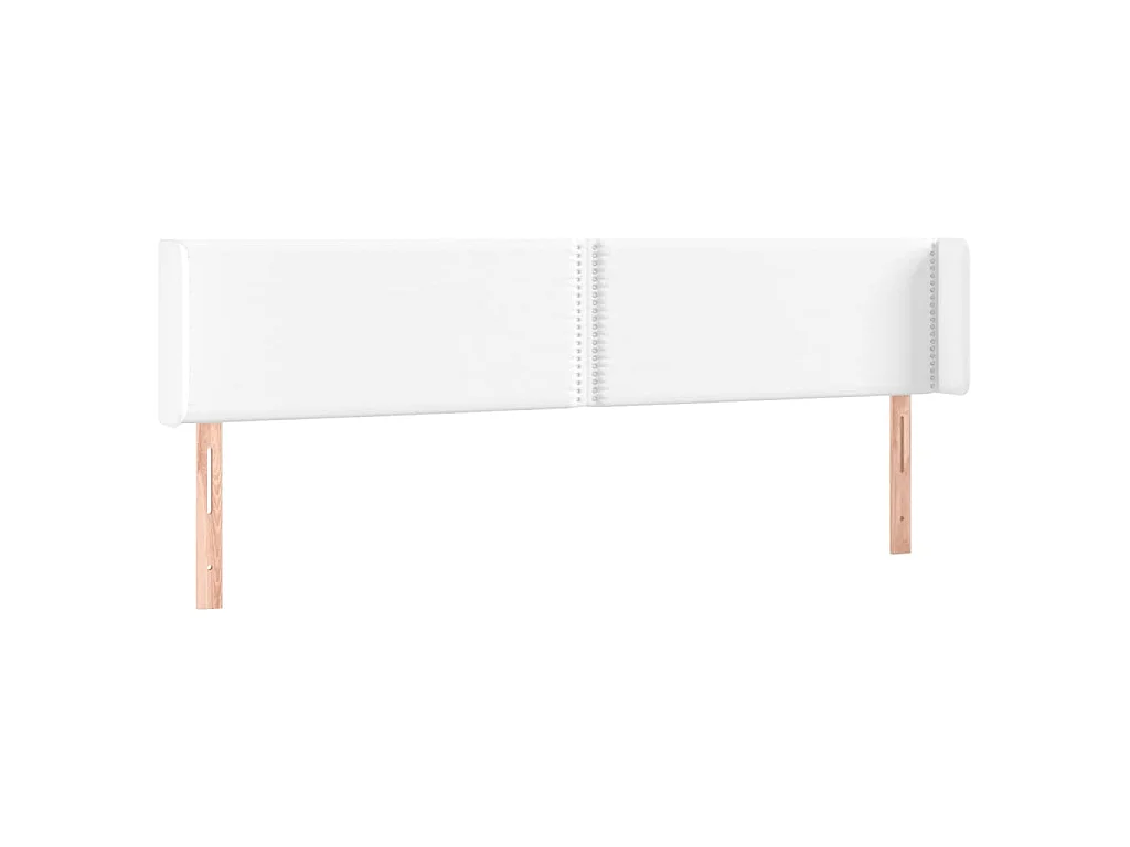 Kopfteil mit Ohren Weiß 203x16x78/88 cm Kunstleder
