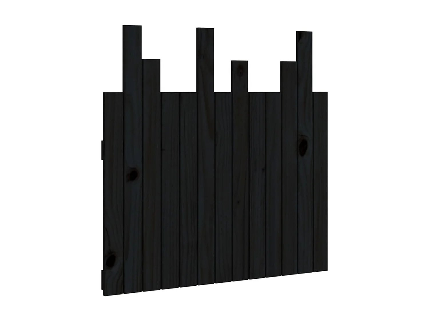 Tête de lit murale Noir 82,5x3x80 cm Bois massif de pin