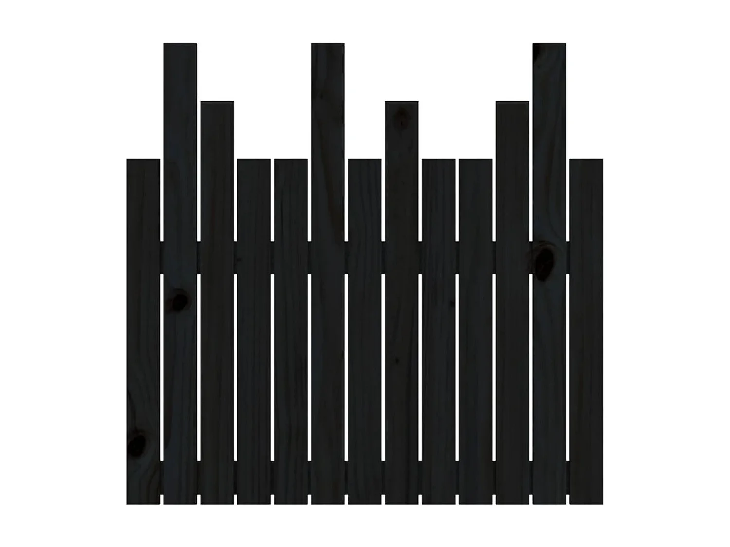 Cabecero de cama pared madera maciza pino negro 82,5x3x80 cm