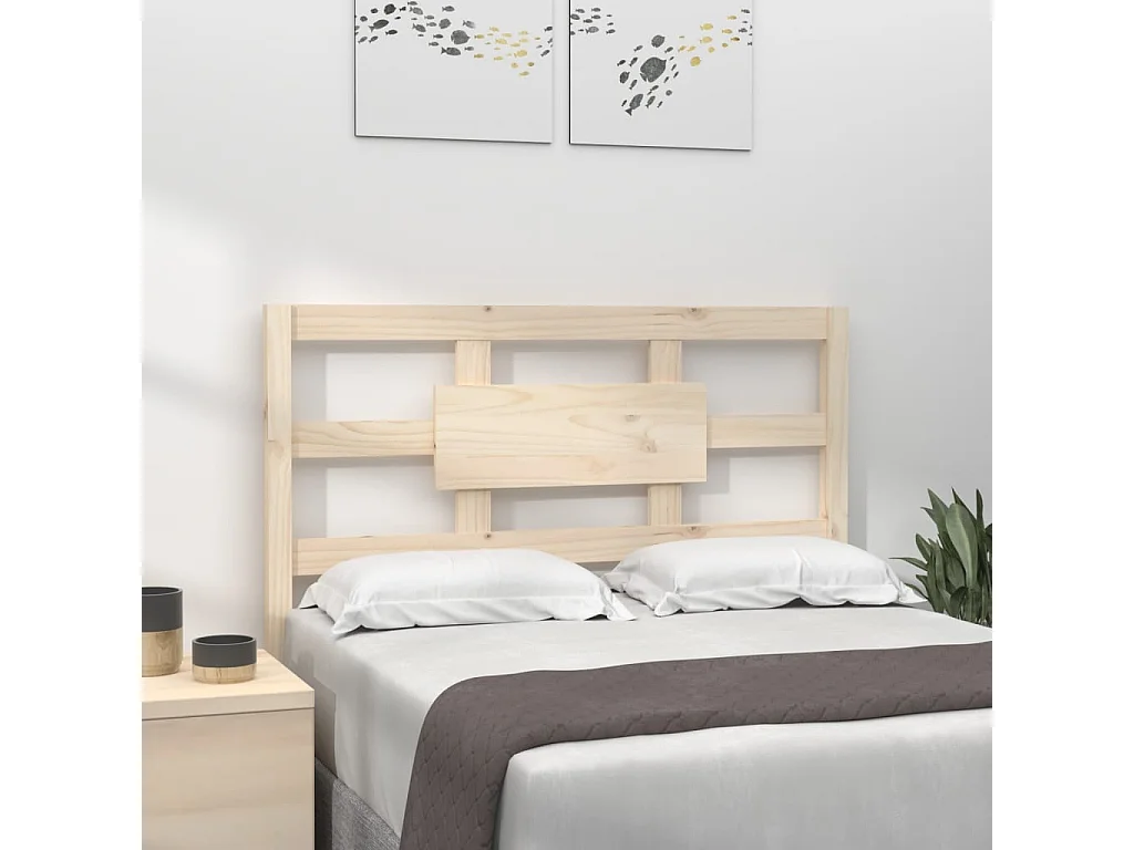 Testiera per Letto 80,5x4x100 cm in Legno Massello di Pino