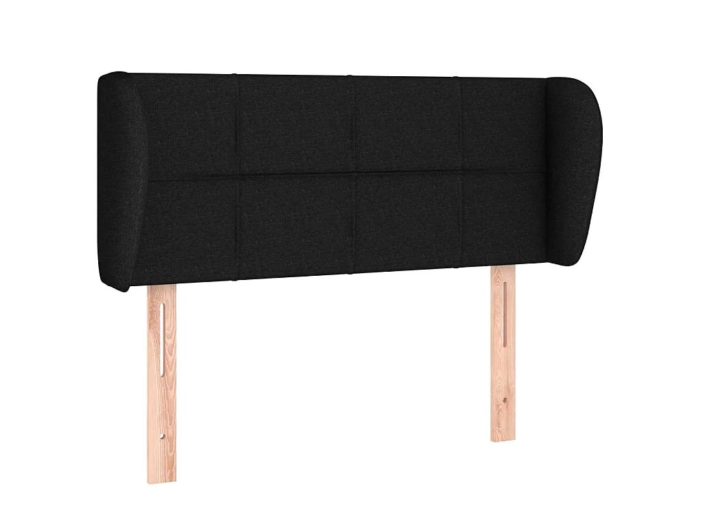 Testiera ad Orecchio Nera 83 x 23 x 78/88 cm in Tessuto