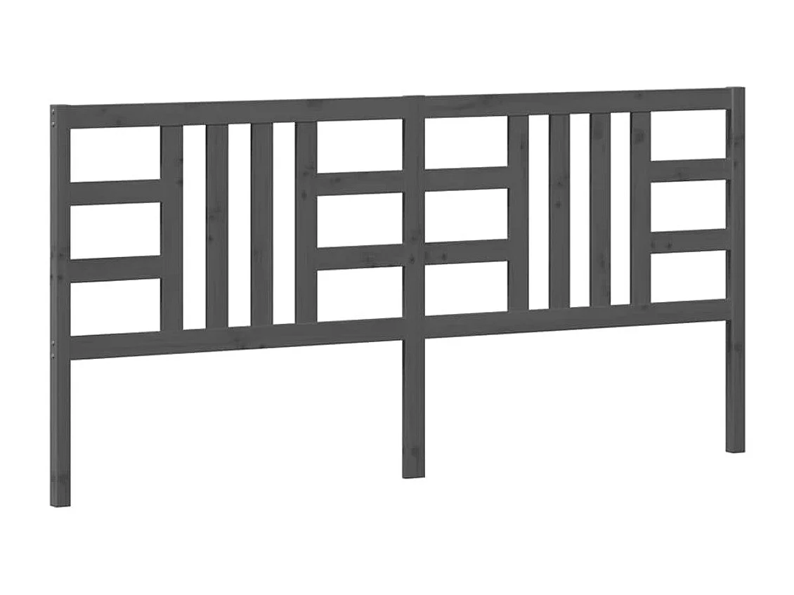 Tête de lit Gris 206x4x100 cm Bois massif de pin