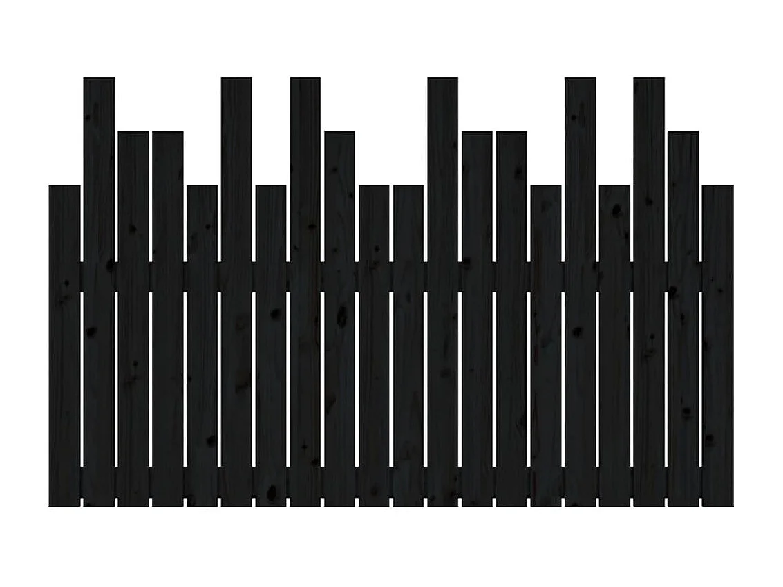 Tête de lit murale Noir 127,5x3x80 cm Bois massif de pin