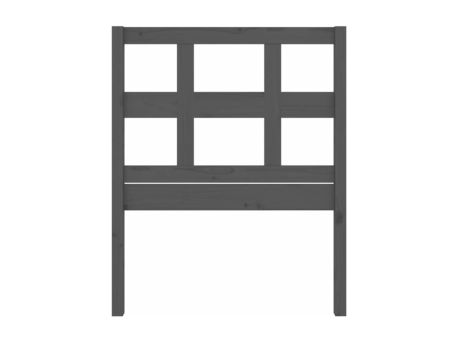 Testiera Letto Grigia 80,5x4x100 cm in Legno Massello di Pino