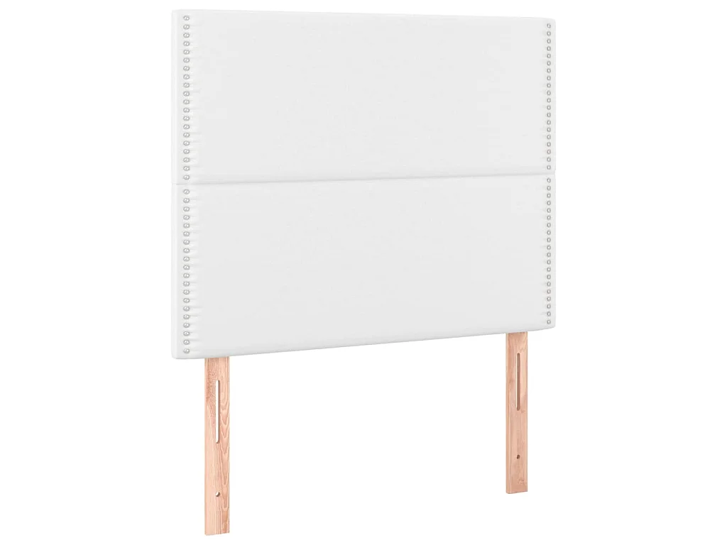 LED Kopfteil Weiß 100x5x118/128 cm Kunstleder