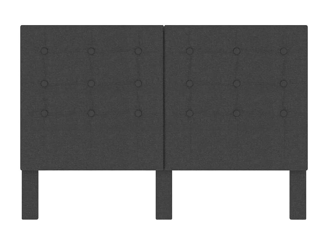 Testiera Letto Trapuntata Grigio Scuro in Tessuto 140x200 cm