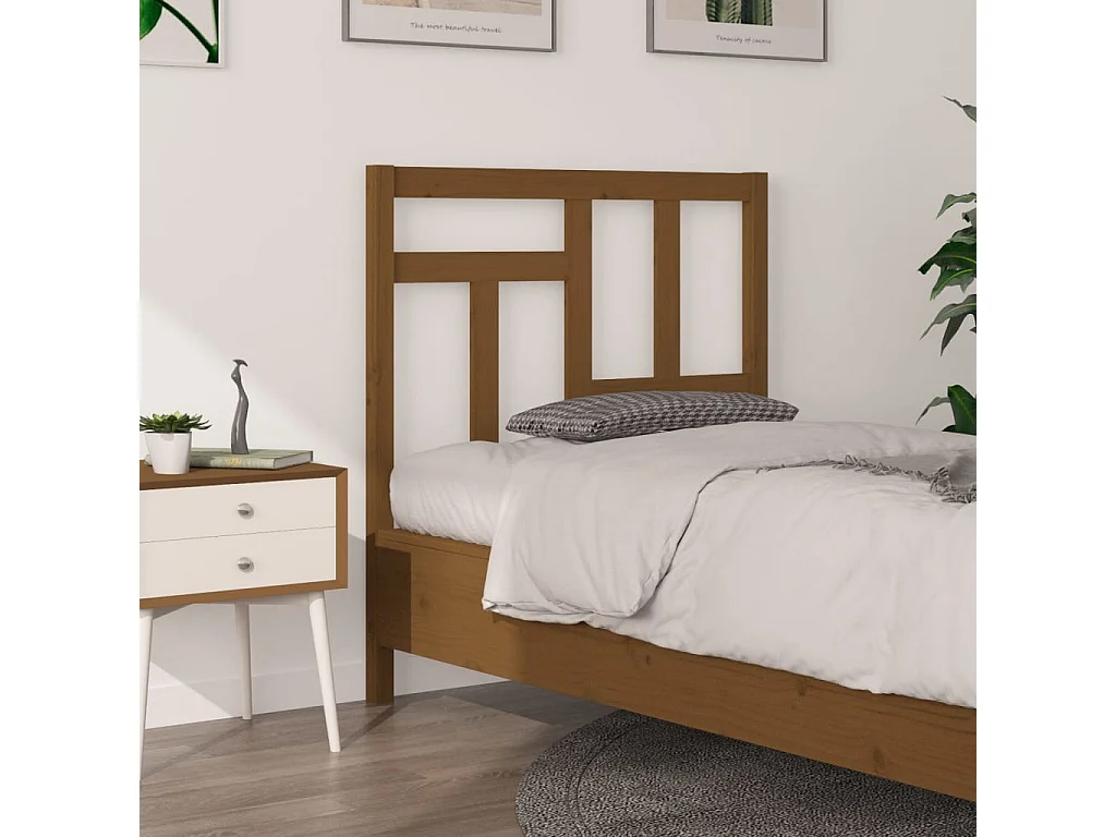 Cabeceira de cama 95,5x4x100 cm pinho maciço castanho mel