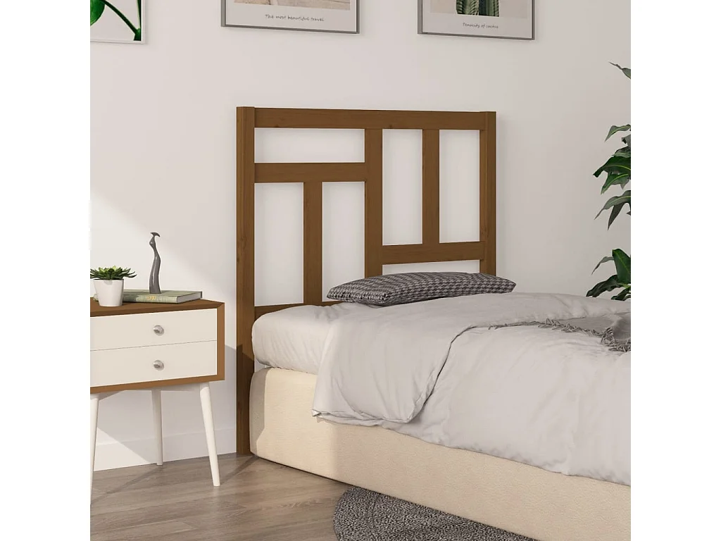 Cabeceira de cama 95,5x4x100 cm pinho maciço castanho mel