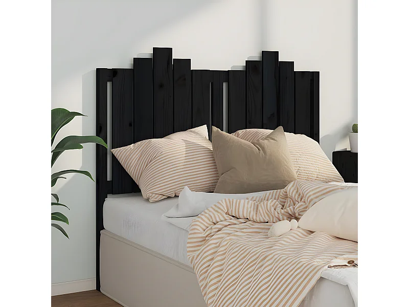 Cabecero de cama madera maciza de pino negro 126x4x110 cm