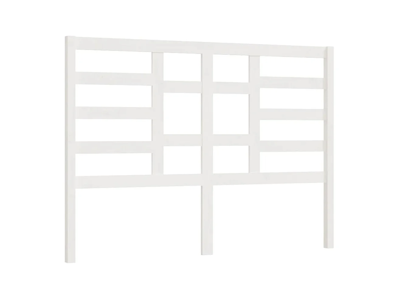 Testiera per Letto Bianca 126x4x104cm in Legno Massello di Pino