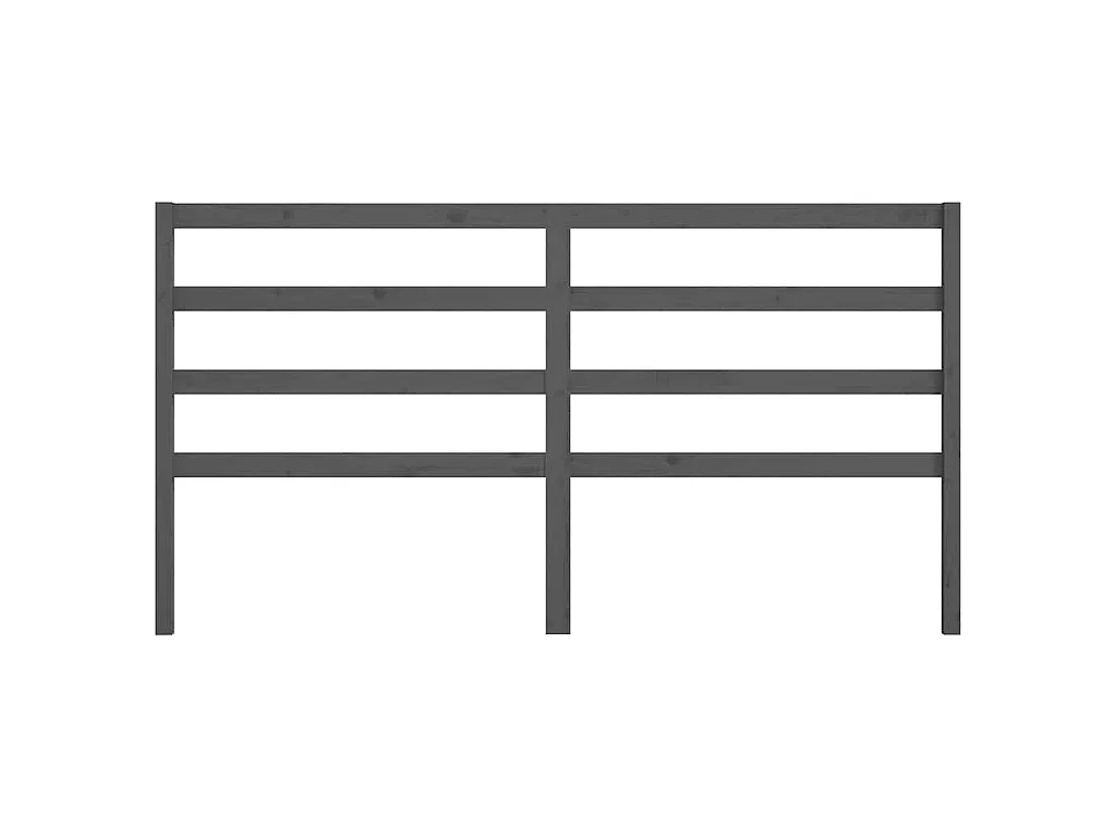 Tête de lit Gris 206x4x100 cm Bois massif de pin