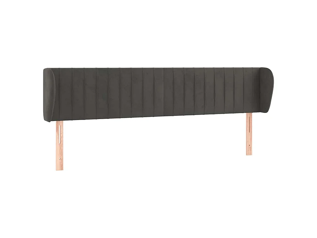 Testiera ad Orecchio Grigio Scuro 203x23x78/88 cm in Velluto