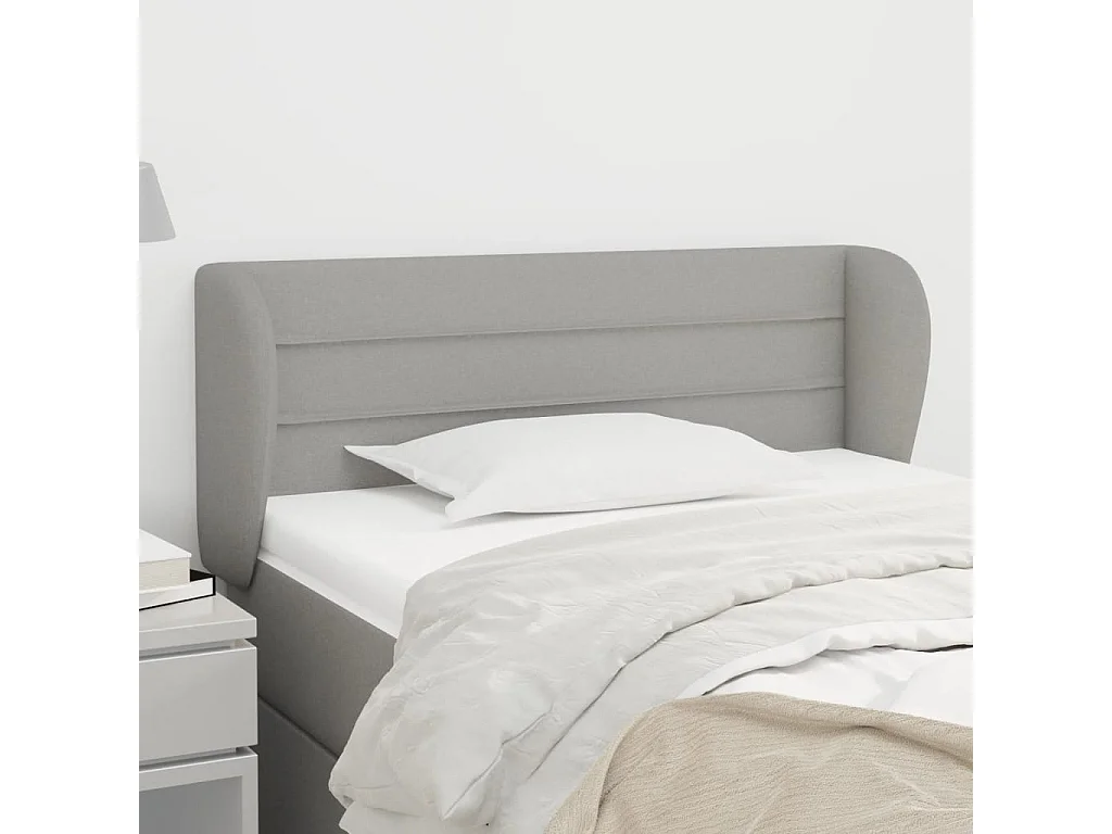 Tête de lit avec oreilles Gris clair 103x23x78/88 cm Tissu