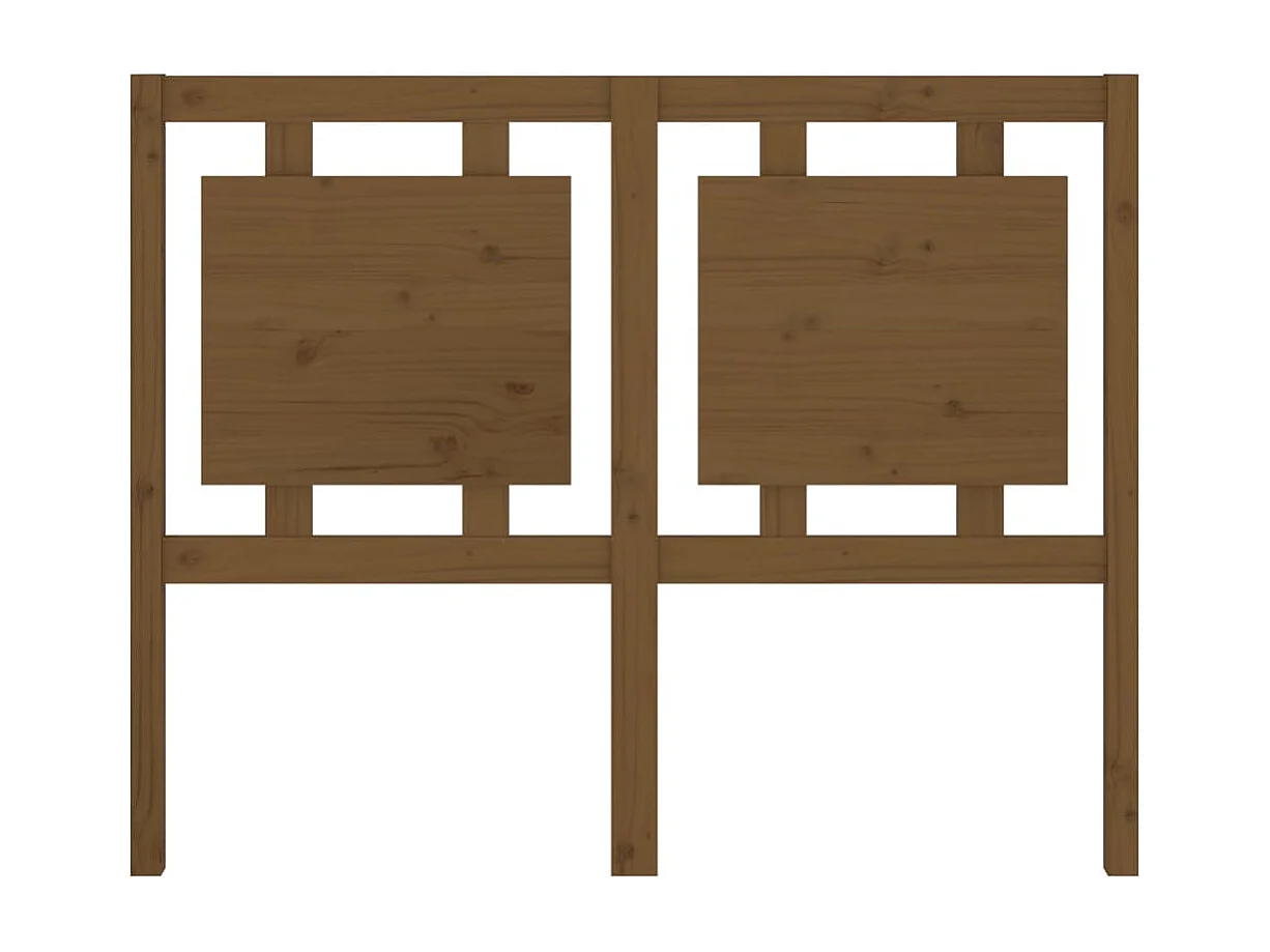 Cabecero de cama madera maciza pino marrón miel 125,5x4x100 cm