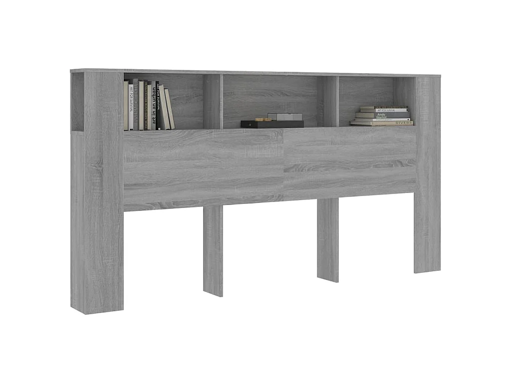 Hoofdbordkast 200x18,5x104,5 cm grijs sonoma eikenkleurig