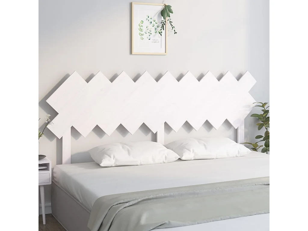 Testiera per Letto Bianca 178x3x80,5 cm Legno Massello di Pino