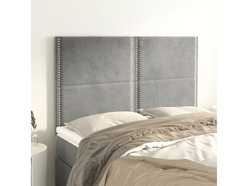 Tête de lit Gris clair 144 x 5 x 118/128 cm Velours
