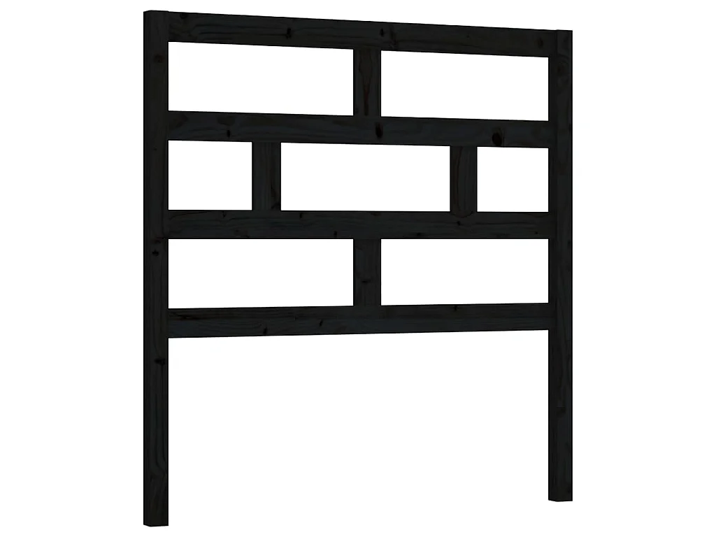 Tête de lit Noir 96x4x100 cm Bois massif de pin