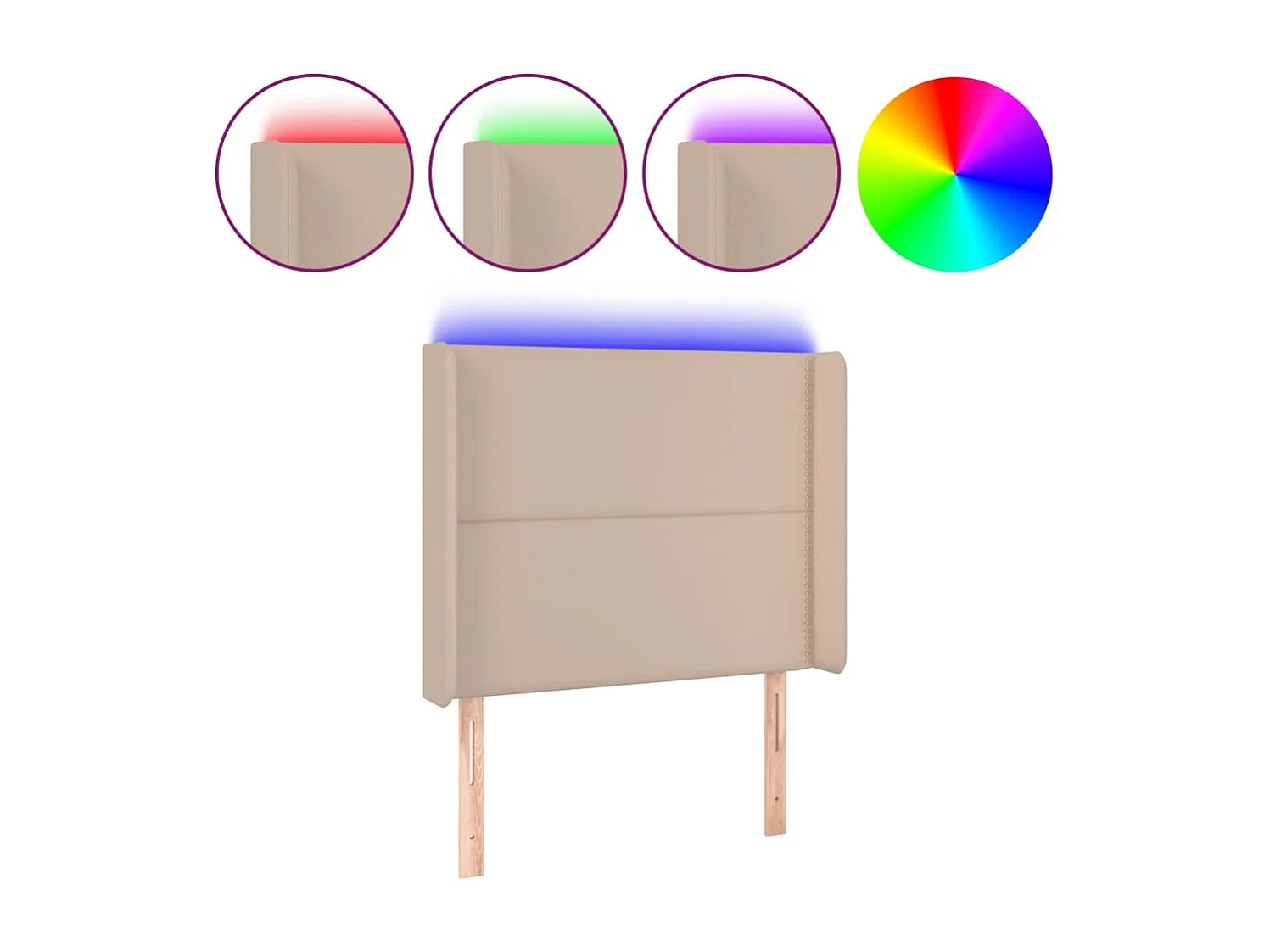 LED Kopfteil Cappuccino-Braun 103x16x118/128cm Kunstleder