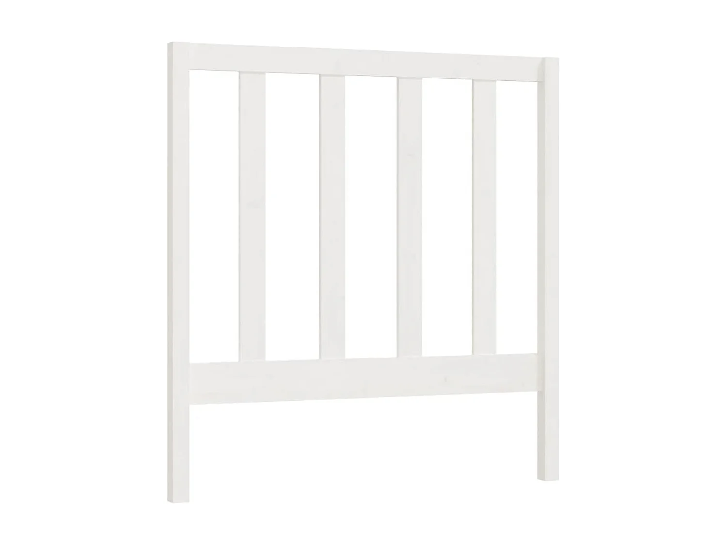 Testiera per Letto Bianca 96x4x100 cm in Legno Massello di Pino