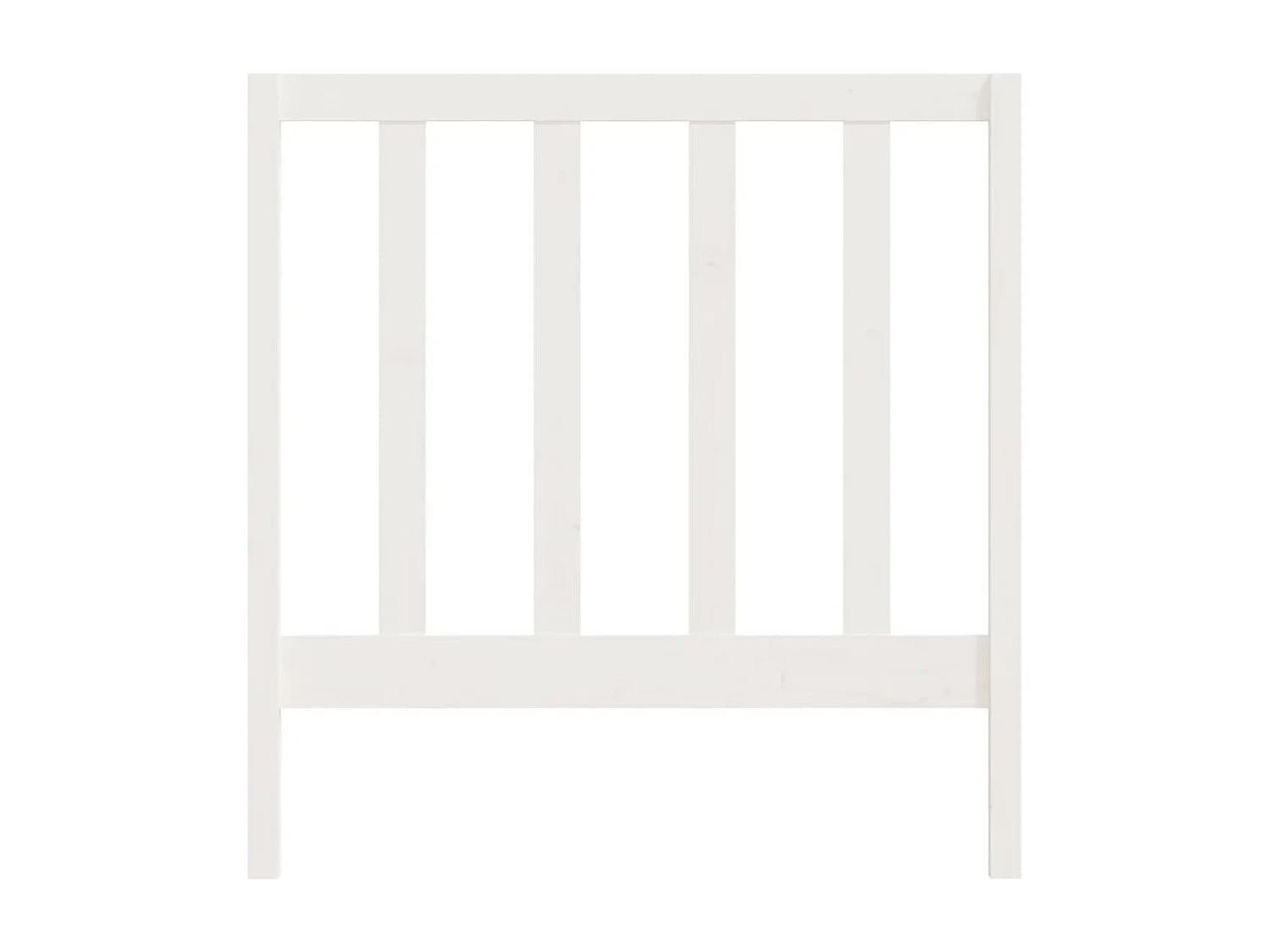 Testiera per Letto Bianca 96x4x100 cm in Legno Massello di Pino