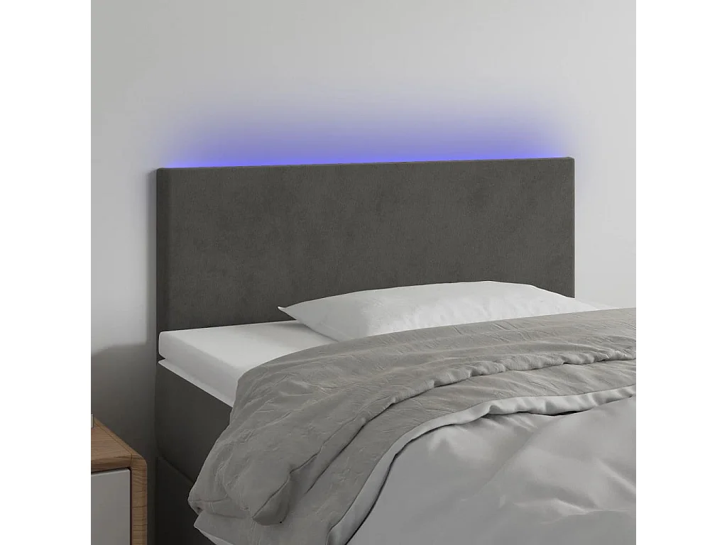 Testiera a LED Grigio Scuro 80x5x78/88 cm in Velluto