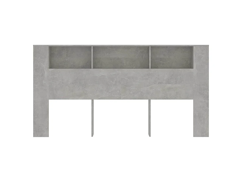 Armoire de tête de lit Gris béton 200x18,5x104,5 cm