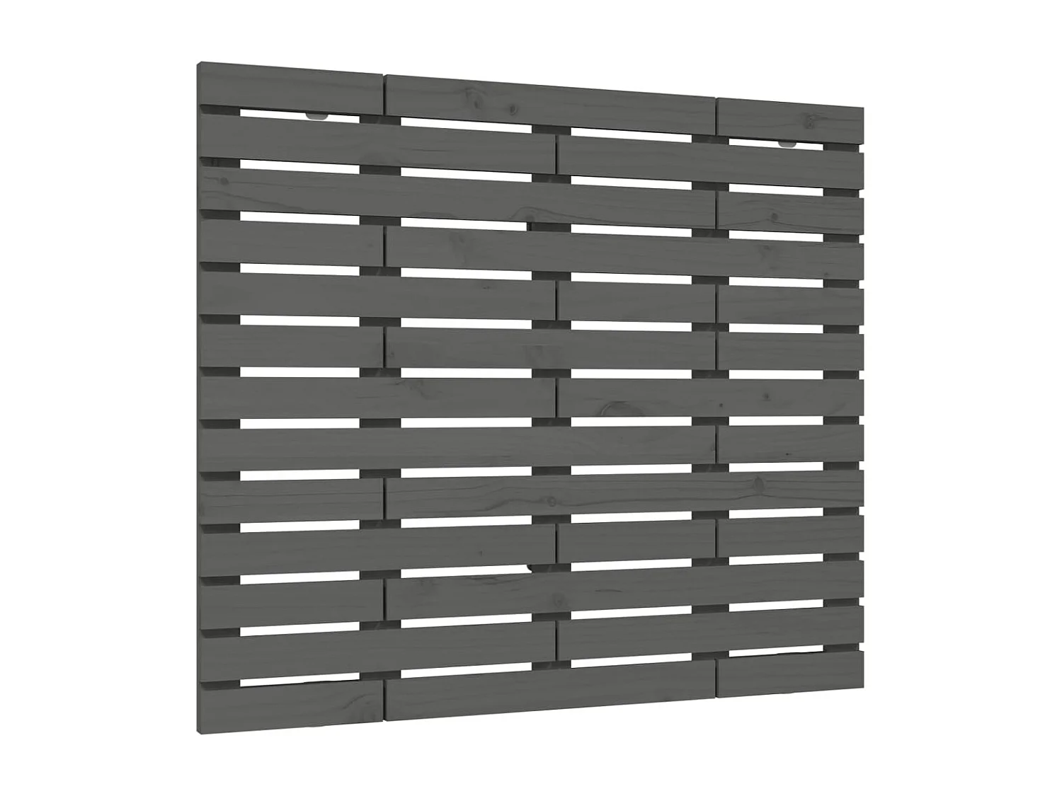 Hoofdbord wandmontage 81x3x91,5 cm massief grenenhout grijs