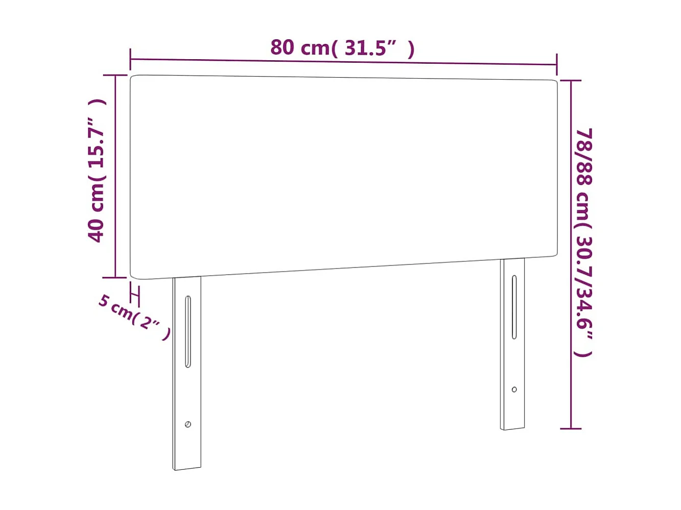 Hoofdbord LED 80x5x78/88 cm stof donkergrijs
