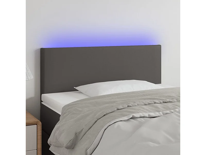 Tête de lit à LED Gris 100x5x78/88 cm Similicuir