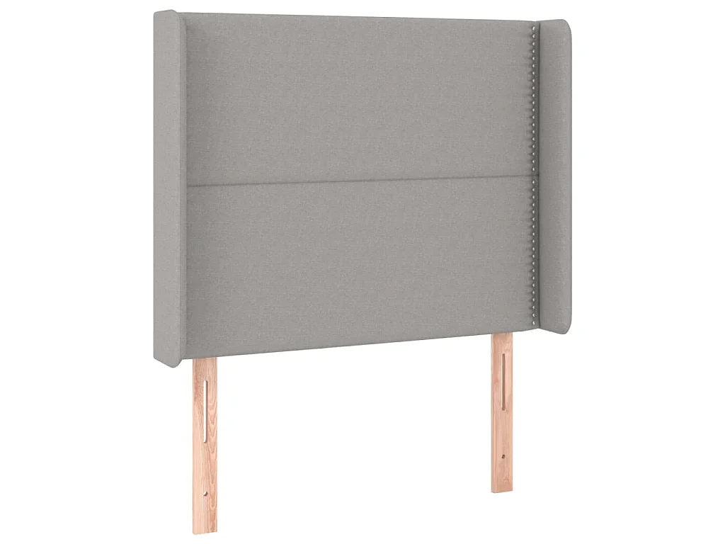 Testiera ad Orecchio Grigio Chiaro 93x16x118/128 cm in Tessuto