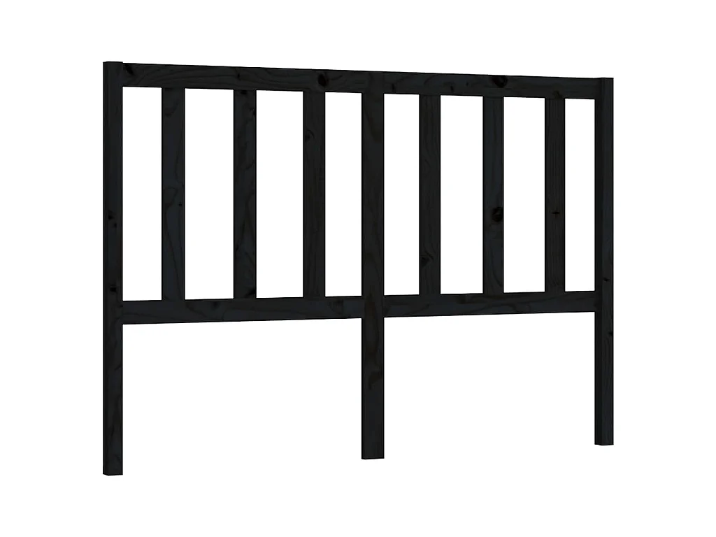 Tête de lit Noir 166x4x100 cm Bois massif de pin