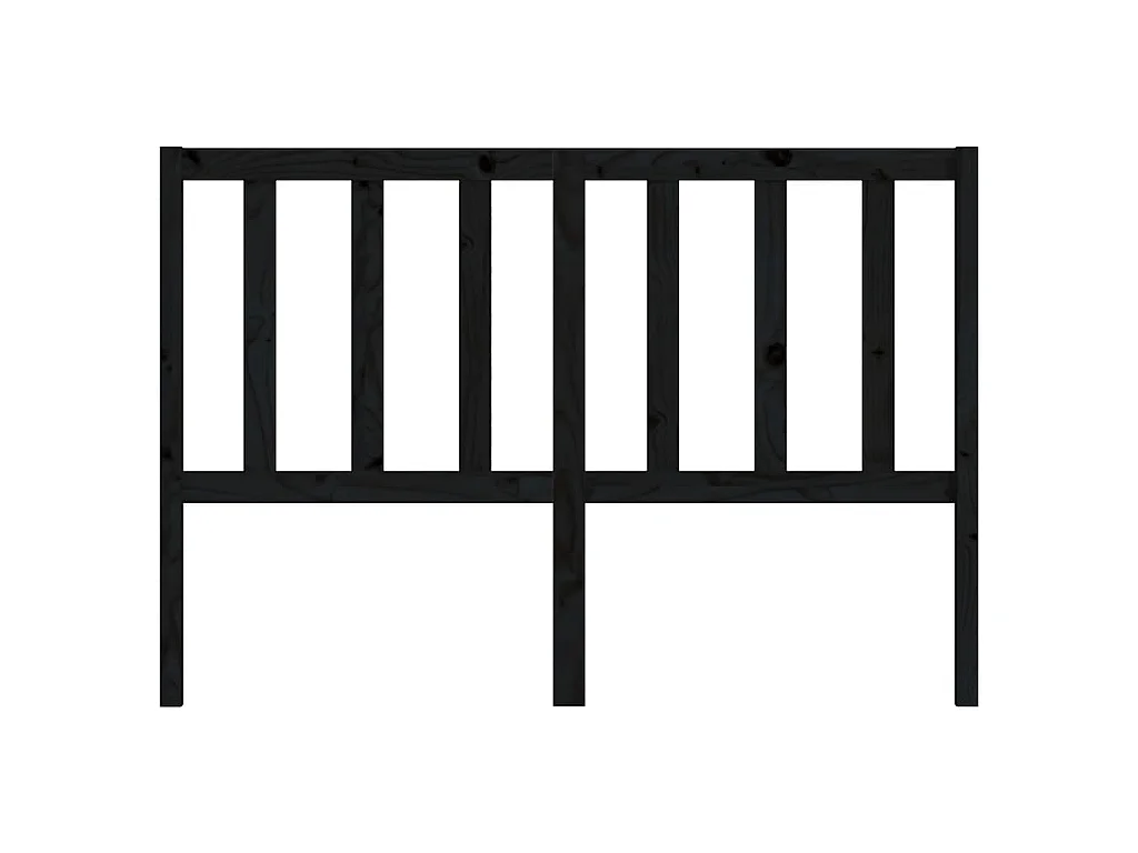 Tête de lit Noir 166x4x100 cm Bois massif de pin