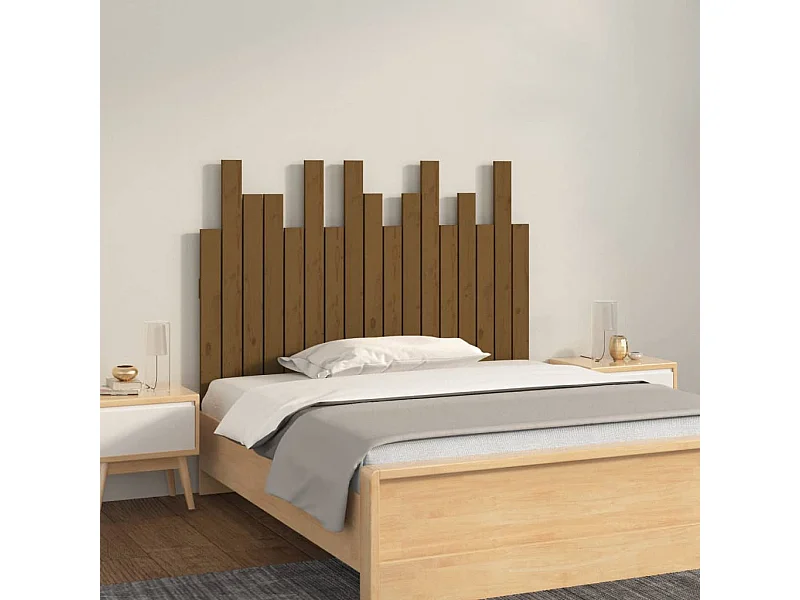 Tête de lit murale Marron miel 108x3x80 cm Bois massif de pin