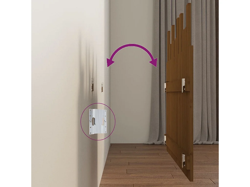 Tête de lit murale Marron miel 108x3x80 cm Bois massif de pin