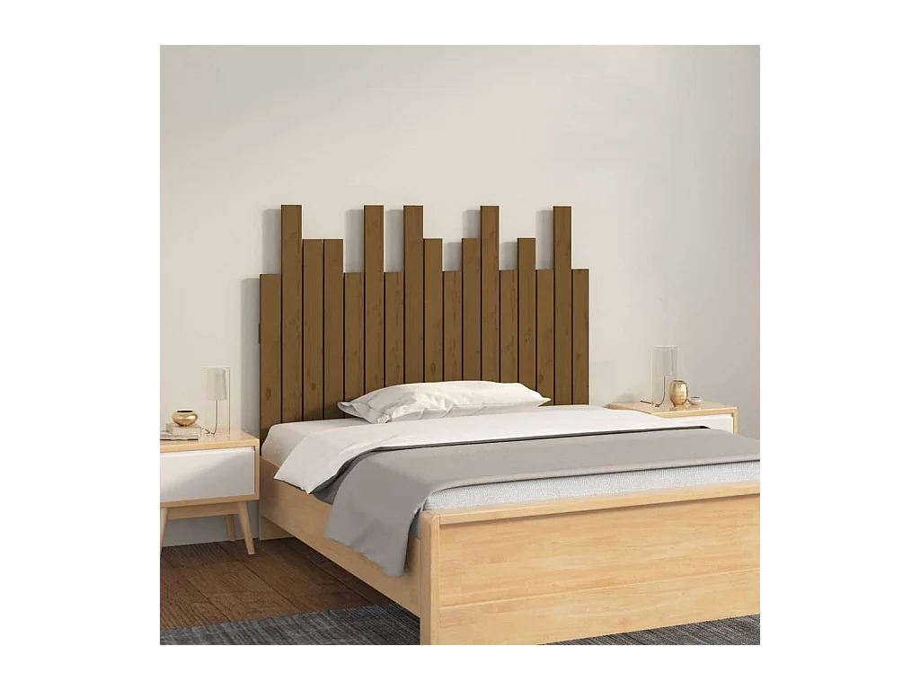 Tête de lit murale Marron miel 108x3x80 cm Bois massif de pin