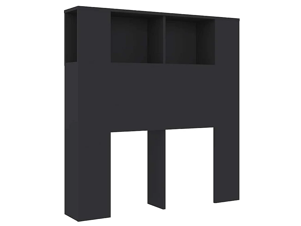 Kopfteil mit Ablagen Schwarz 100x18,5x102,5 cm