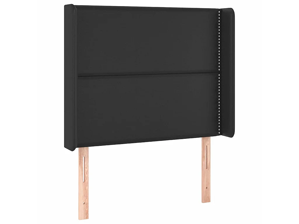Hoofdbord met randen 103x16x118/128 cm kunstleer zwart