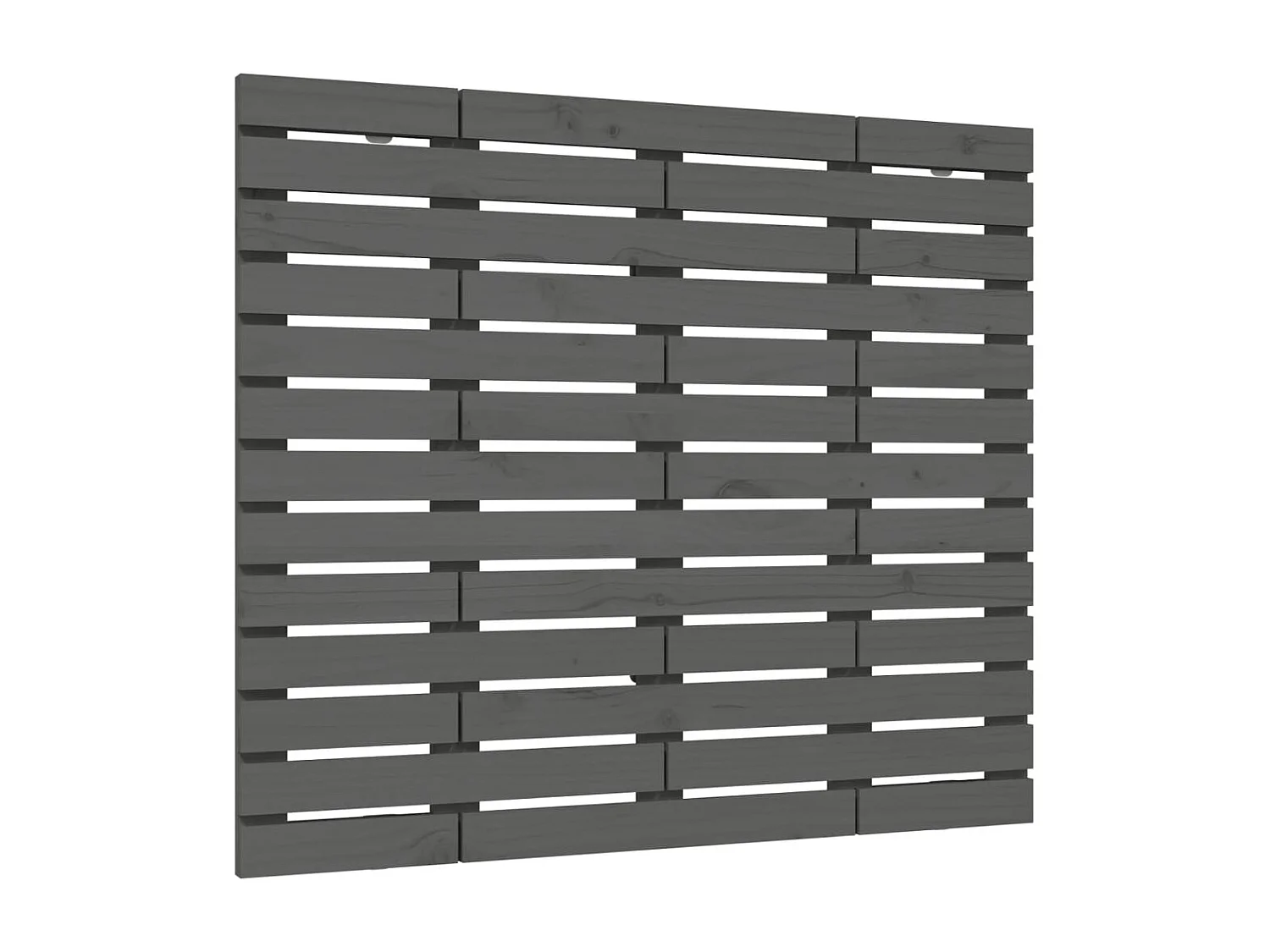 Hoofdbord wandmontage 106x3x91,5 cm massief grenenhout grijs