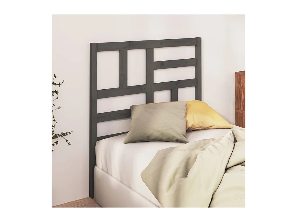 Tête de lit Gris 106x4x104 cm Bois massif de pin