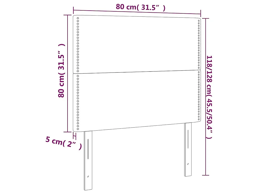 Tête de lit Gris foncé 80x5x118/128 cm Velours