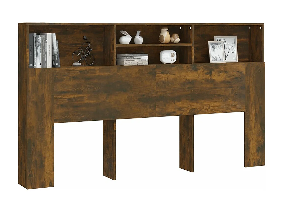 Testiera con Scomparti Rovere Fumo 180x19x103,5 cm