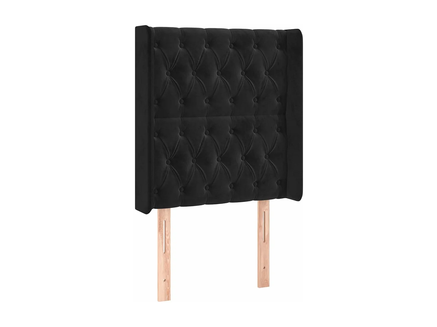 Tête de lit avec oreilles Noir 83x16x118/128 cm Velours