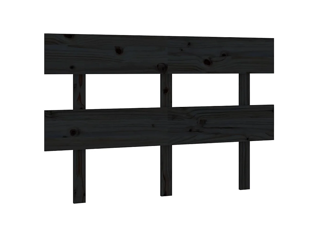 Tête de lit Noir 138x3x81 cm Bois massif de pin