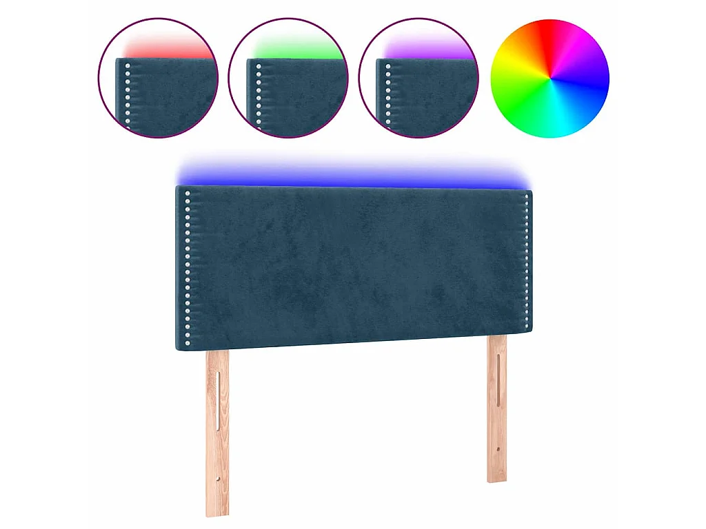 Hoofdbord LED 100x5x78/88 cm fluweel donkerblauw