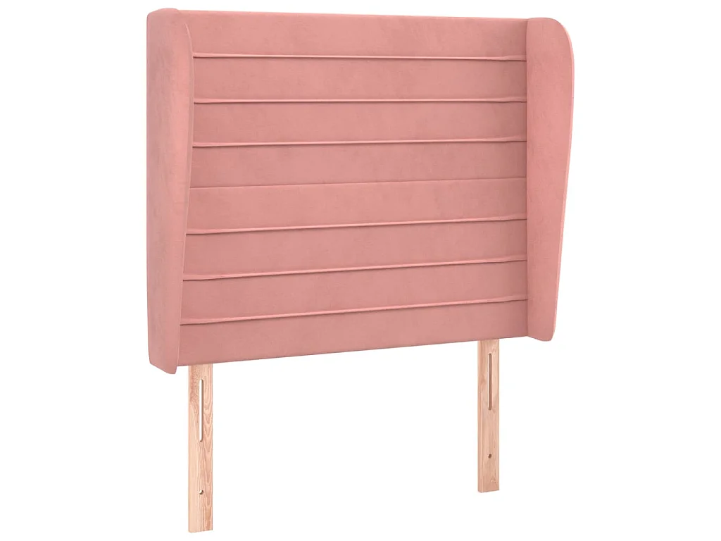 Kopfteil mit Ohren Rosa 103x23x118/128 cm Samt