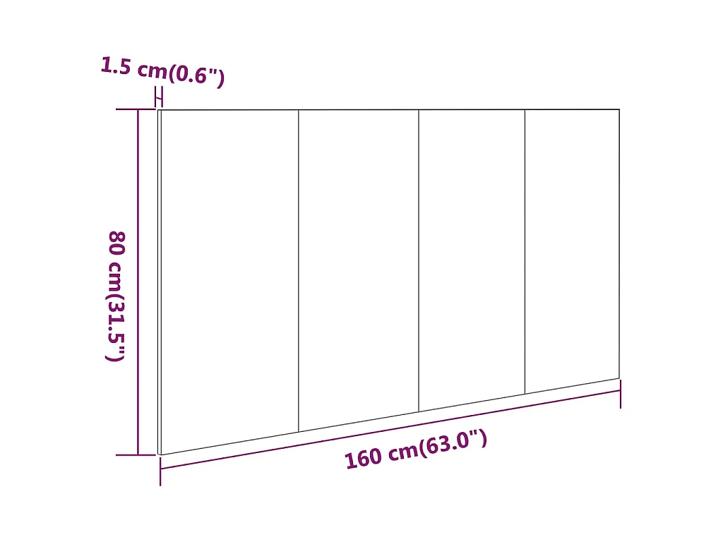 Hoofdbord 160x1,5x80 cm bewerkt hout sonoma eikenkleurig